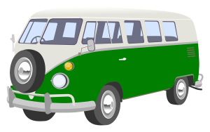 White and Green Van Vector Graphic | Breast Cancer Car Donations