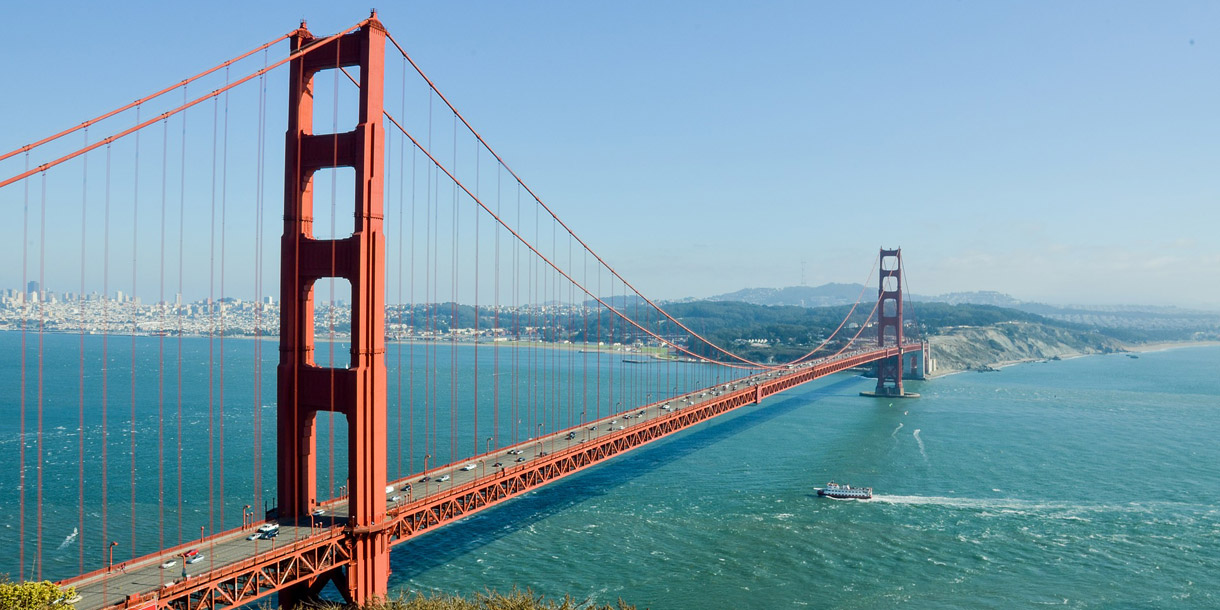 Golden Gate Bridge with Cars