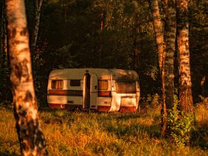 Abandoned RV in the woods | Breast Cancer Car Donations