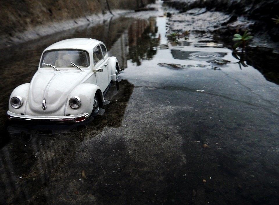 Flooded Toy Car | Breast Cancer Car Donations