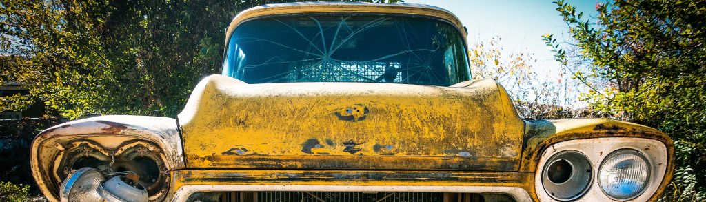 Oldtimer Chevy with a Broken Glass | Breast Cancer Car Donations