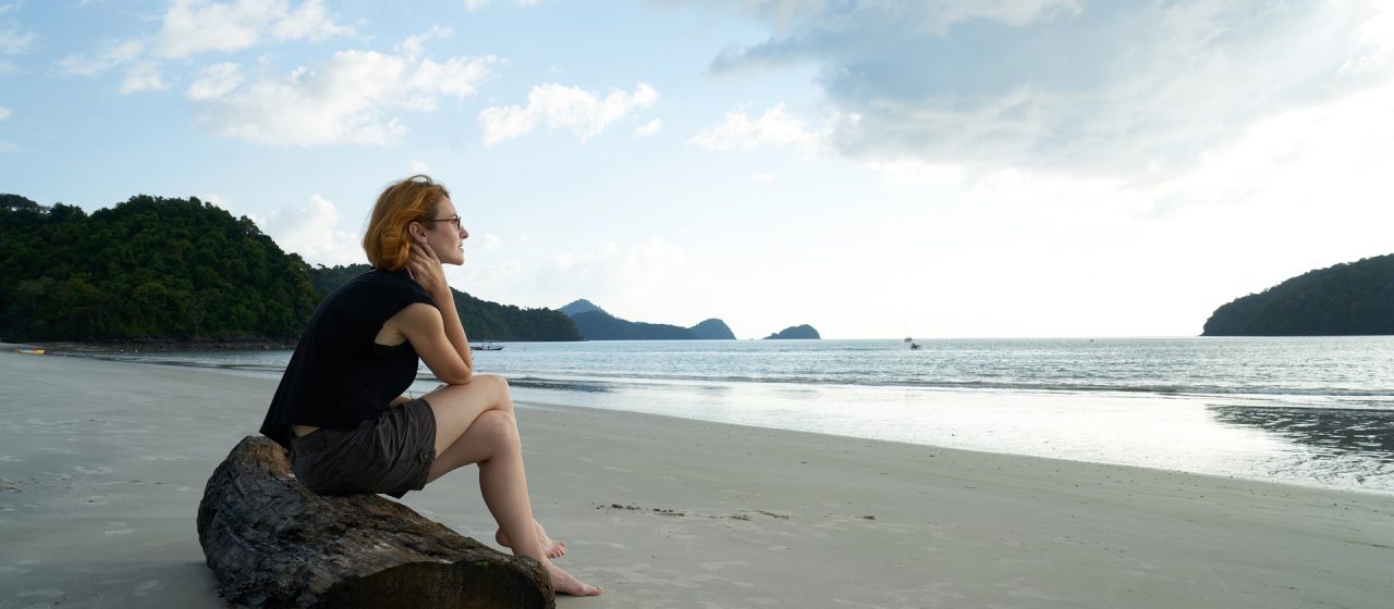 Lonely Woman at a Beach | Breast Cancer Car Donations
