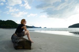 Lonely Woman at a Beach | Breast Cancer Car Donations