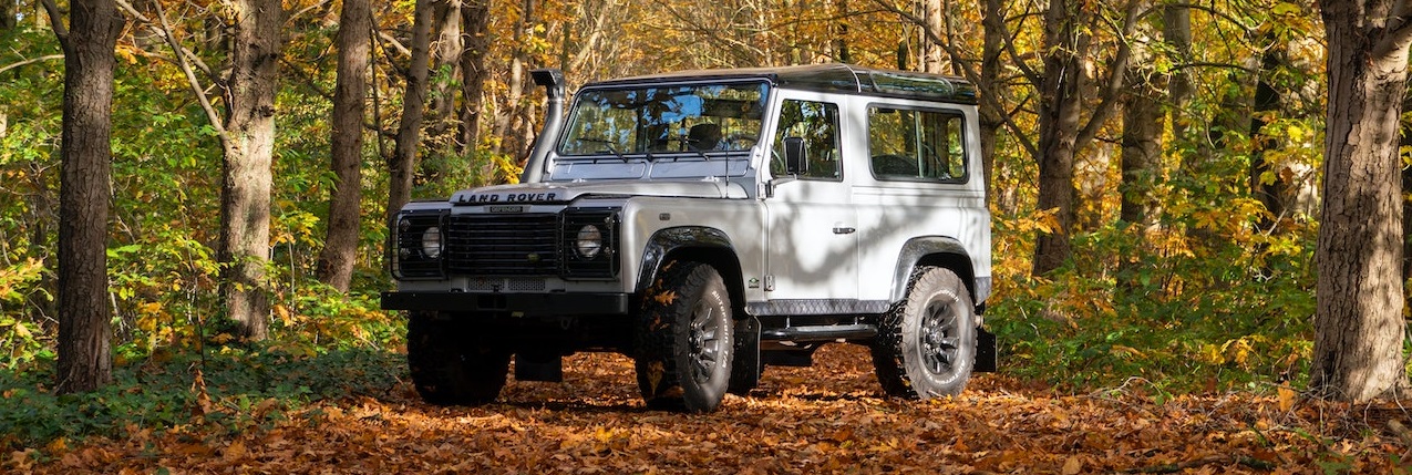 Landrover parked in forest | Breast Cancer Car Donations