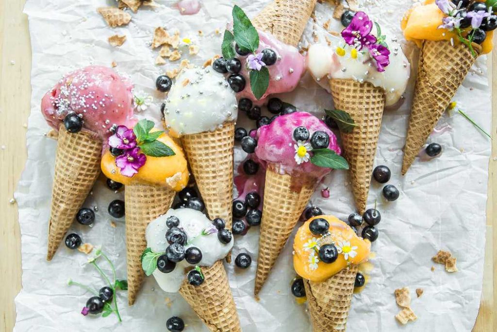 Ice Cream Cones with Blueberries | Breast Cancer Car Donations