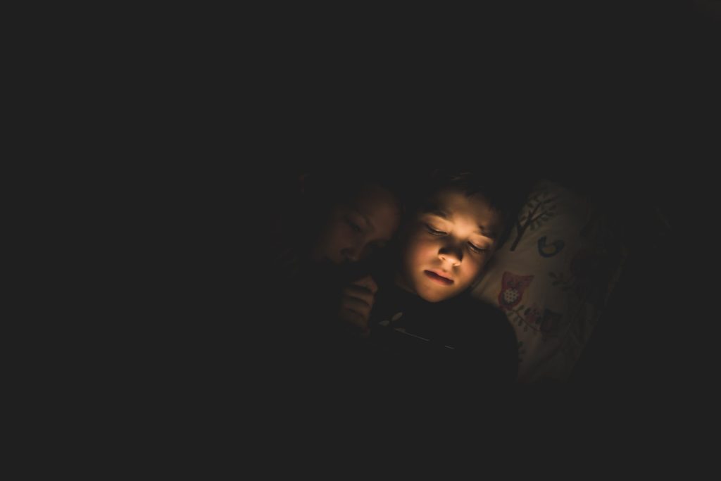 Kids On Bed at Night | Breast Cancer Car Donations