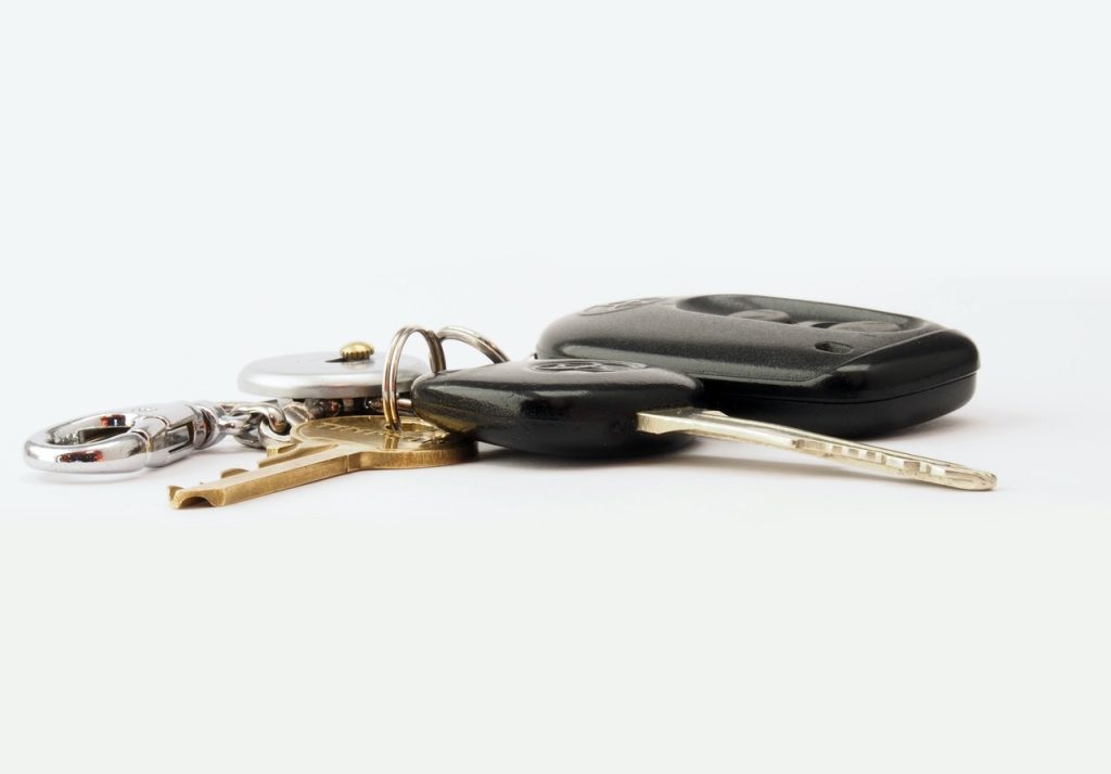 Brass-colored Keys With Fob | Breast Cancer Car Donations
