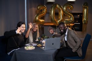 People Enjoying Virtual New Year's Party | Breast Cancer Car Donations