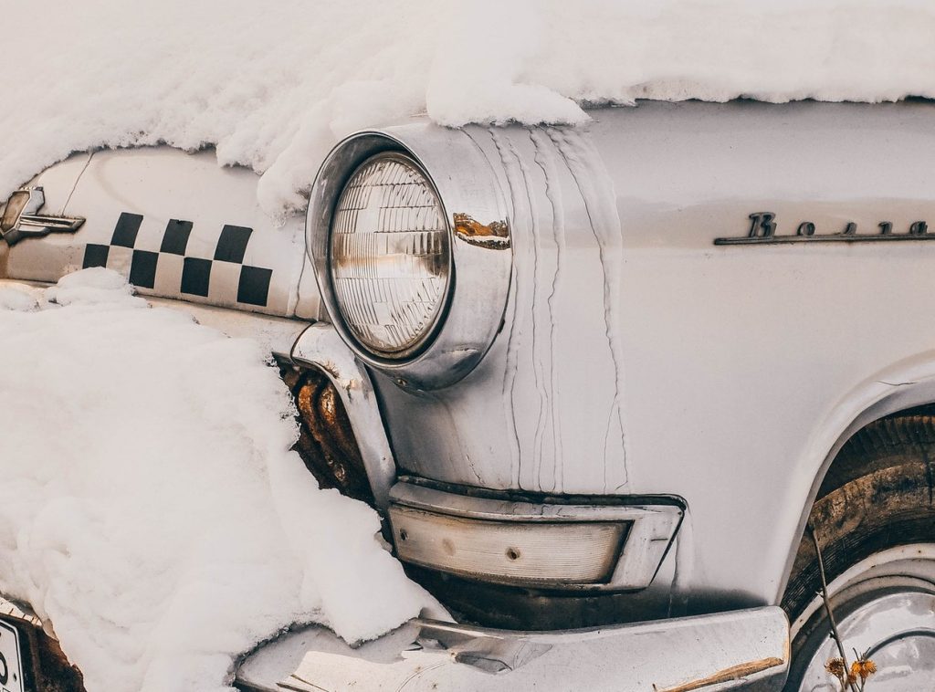 Car Covered in Snow | Breast Cancer Car Donations