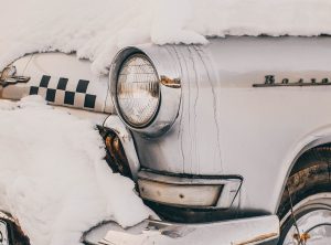 Car Covered in Snow | Breast Cancer Car Donations