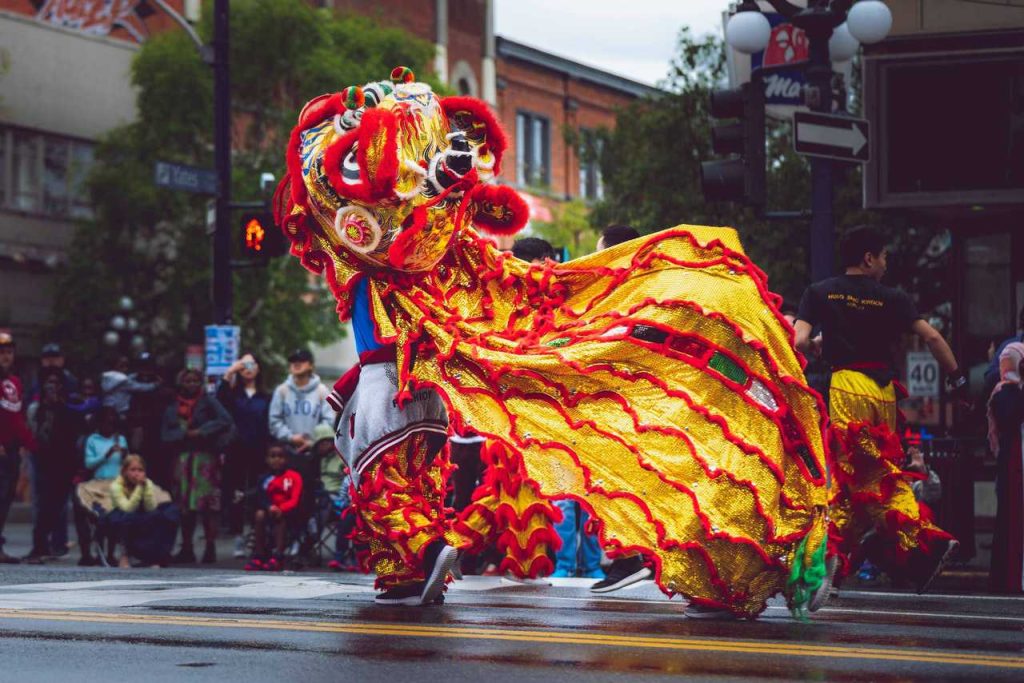 Foo Dog Costume in Chinese New Year | Breast Cancer Car Donations