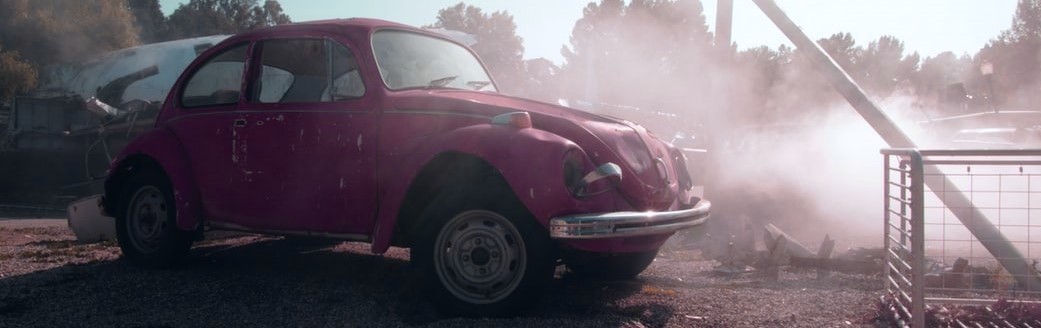 Parked Old Pink Car | Breast Cancer Car Donations