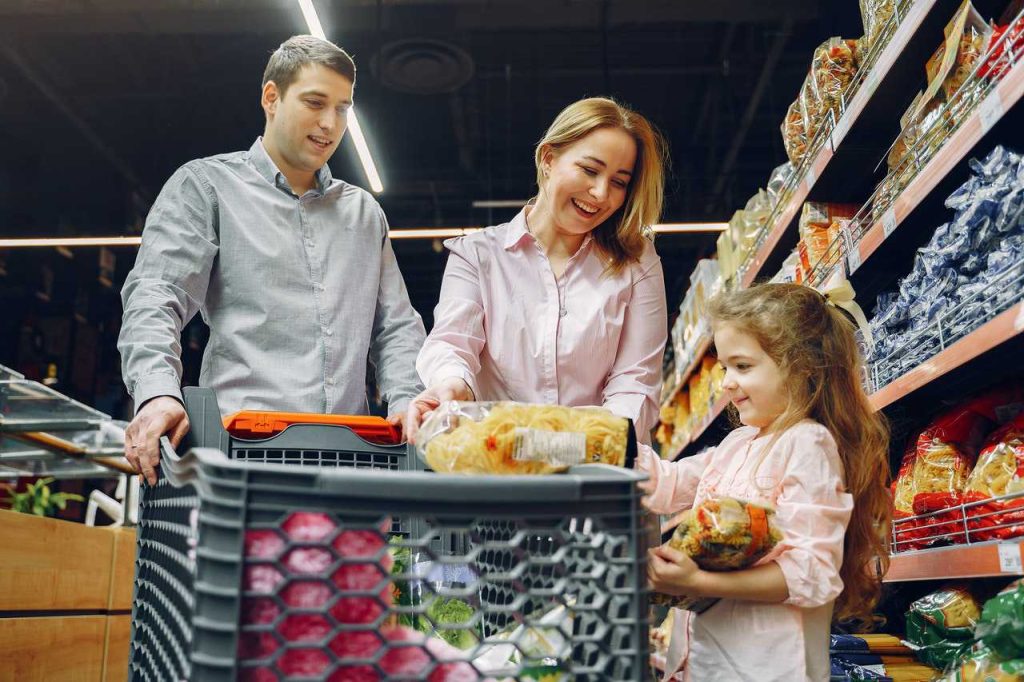 Family Buying Groceries | Breast Cancer Car Donations