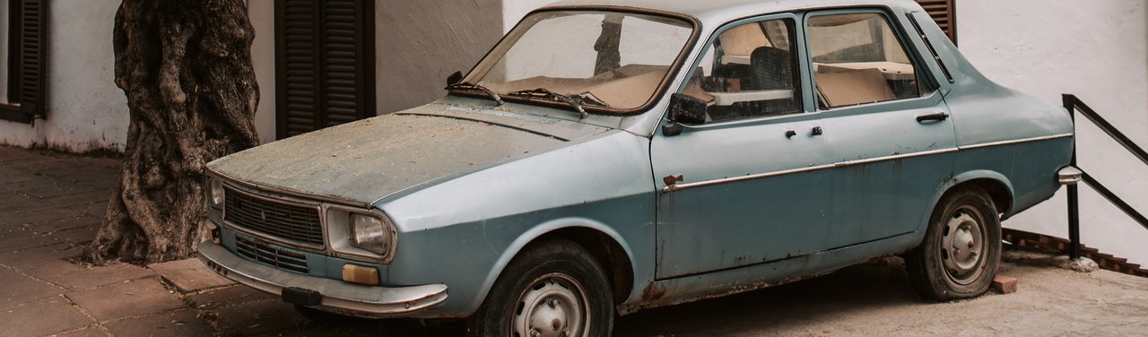 Old Silver Car Parked | Breast Cancer Car Donations