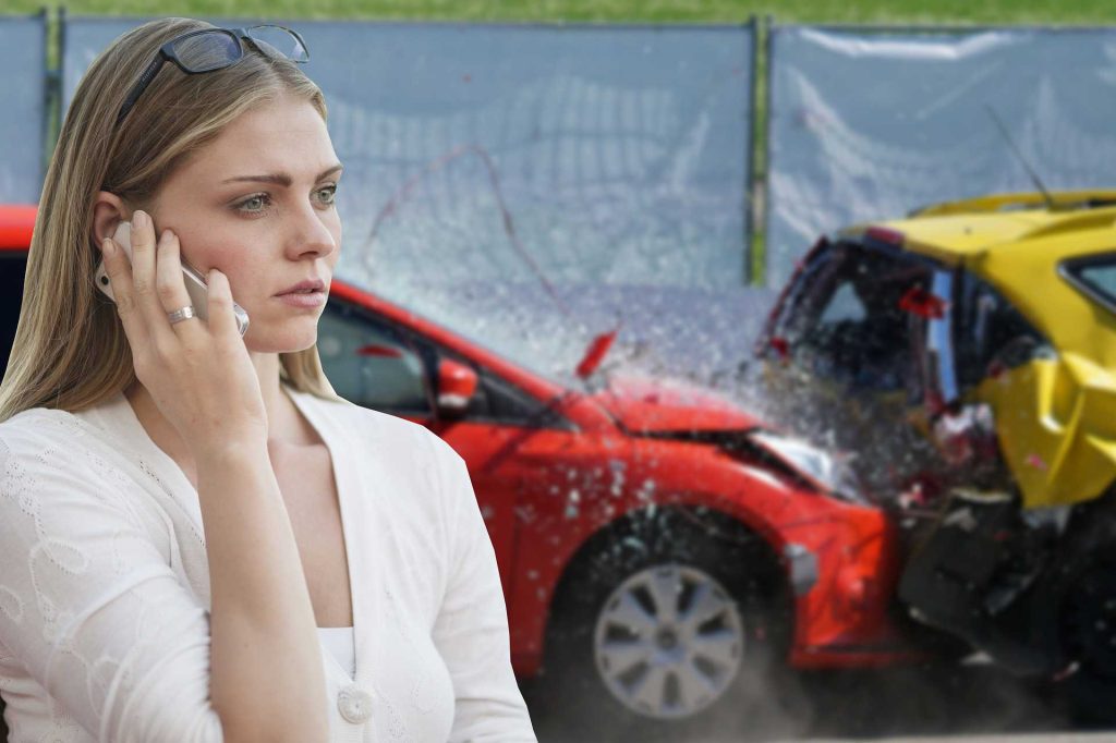 Woman Calling Car Insurance | Breast Cancer Car Donations