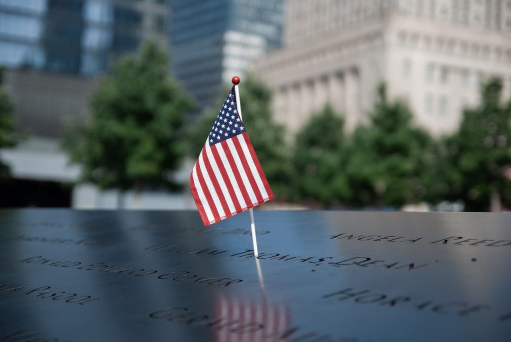 American Flag on 911 Memorial | Breast Cancer Car Donations