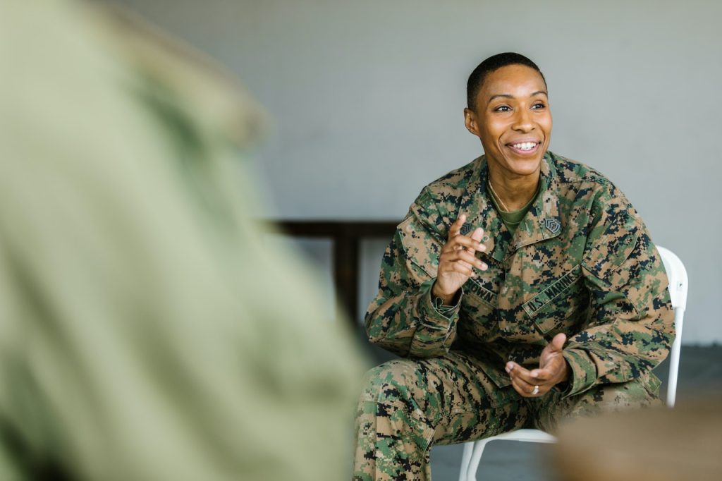 Female Veteran in Uniform | Breast Cancer Car Donations
