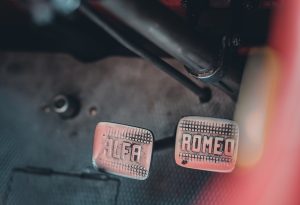 Text on Alfa Romeo Pedals | Breast Cancer Car Donations