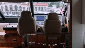 Leather Seats in the Interior of a Yacht | Breast Cancer Car Donations