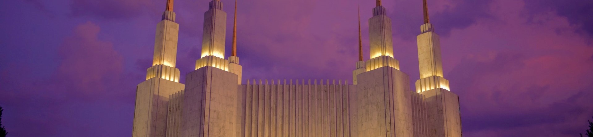The Washington DC Temple during a summer sunset | Breast Cancer Car Donations