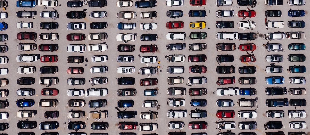 Aerial View of Parking Lot | Breast Cancer Car Donations