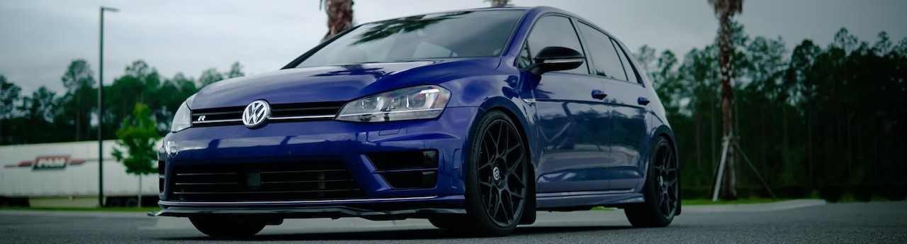 A Blue Modern Volkswagen Golf R | Breast Cancer Car Donations